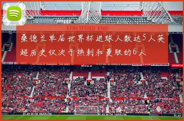 桑德兰单届世界杯进球人数达5人英超历史仅次于热刺和曼联的6人